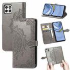 For Huawei Enjoy 20 5G Mandala Flower Embossed Horizontal Flip Leather Case with Bracket / Card Slot / Wallet / Lanyard(Grey) - 1