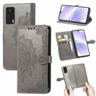 For Vivo S9e Mandala Flower Embossed Horizontal Flip Leather Case with Bracket / Card Slot / Wallet / Lanyard(Grey) - 1