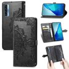 For TCL 20S Mandala Flower Embossed Horizontal Flip Leather Case with Bracket / Card Slot / Wallet / Lanyard(Black) - 1