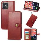 For iPhone 13 Pro Solid Color Leather Buckle Phone Case with Lanyard & Photo Frame & Card Slot & Wallet & Stand Function(Red) - 1