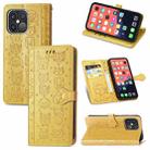 For iPhone 13 Pro Max Cute Cat and Dog Embossed Horizontal Flip Leather Case with Holder & Card Slots & Wallet & Lanyard (Yellow) - 1