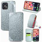 For iPhone 13 Pro Max  Blooming Mandala Embossed Pattern Magnetic Horizontal Flip Leather Case with Holder & Card Slots & Wallet(Grey) - 1