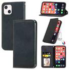 For iPhone 13 Retro Skin Feel Business Magnetic Horizontal Flip Leather Case With Holder & Card Slots & Wallet & Photo Frame(Black) - 1