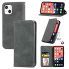 For iPhone 13 Retro Skin Feel Business Magnetic Horizontal Flip Leather Case With Holder & Card Slots & Wallet & Photo Frame(Gray) - 1