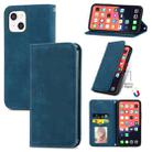 For iPhone 13 Retro Skin Feel Business Magnetic Horizontal Flip Leather Case With Holder & Card Slots & Wallet & Photo Frame(Blue) - 1