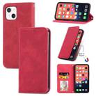 For iPhone 13 Retro Skin Feel Business Magnetic Horizontal Flip Leather Case With Holder & Card Slots & Wallet & Photo Frame(Red) - 1