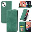 For iPhone 13 Retro Skin Feel Business Magnetic Horizontal Flip Leather Case With Holder & Card Slots & Wallet & Photo Frame(Green) - 1