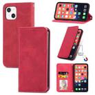 For iPhone 13 mini  Retro Skin Feel Business Magnetic Horizontal Flip Leather Case With Holder & Card Slots & Wallet & Photo Frame(Red) - 1