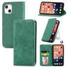 For iPhone 13 mini  Retro Skin Feel Business Magnetic Horizontal Flip Leather Case With Holder & Card Slots & Wallet & Photo Frame(Green) - 1