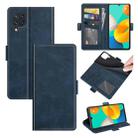 For Samsung Galaxy M32 Dual-side Magnetic Buckle Horizontal Flip Leather Case with Holder & Card Slots & Wallet(Dark Blue) - 1