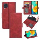 For Samsung Galaxy M32 Dual-side Magnetic Buckle Horizontal Flip Leather Case with Holder & Card Slots & Wallet(Red) - 1