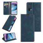 For OnePlus Nord CE 5G Retro-skin Business Magnetic Suction Leather Case with Holder & Card Slots & Wallet(Dark Blue) - 1