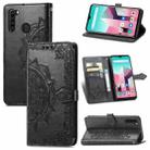 For Blackview A80 Pro Mandala Flower Embossed Horizontal Flip Leather Case with Holder & Three Card Slots & Wallet & Lanyard(Black) - 1