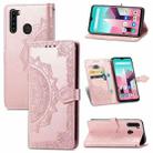 For Blackview A80 Pro Mandala Flower Embossed Horizontal Flip Leather Case with Holder & Three Card Slots & Wallet & Lanyard(Rose Gold) - 1