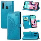 For Blackview A80 Pro Mandala Flower Embossed Horizontal Flip Leather Case with Holder & Three Card Slots & Wallet & Lanyard(Blue) - 1