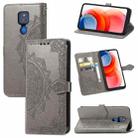 For Motorola Moto G Play 2021 Mandala Flower Embossed Horizontal Flip Leather Case with Holder & Three Card Slots & Wallet & Lanyard(Grey) - 1