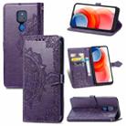 For Motorola Moto G Play 2021 Mandala Flower Embossed Horizontal Flip Leather Case with Holder & Three Card Slots & Wallet & Lanyard(Purple) - 1