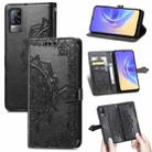 For vivo V21e 4G Mandala Flower Embossed Horizontal Flip Leather Case with Holder & Three Card Slots & Wallet & Lanyard(Black) - 1