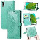 For Wiko Jerry 4 Mandala Flower Embossed Horizontal Flip Leather Case with Holder & Three Card Slots & Wallet & Lanyard(Green) - 1