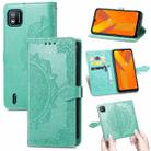 For Wiko Y62 Mandala Flower Embossed Horizontal Flip Leather Case with Holder & Three Card Slots & Wallet & Lanyard(Green) - 1