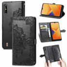 For Wiko Y81 Mandala Flower Embossed Horizontal Flip Leather Case with Holder & Three Card Slots & Wallet & Lanyard(Black) - 1