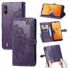 For Wiko Y81 Mandala Flower Embossed Horizontal Flip Leather Case with Holder & Three Card Slots & Wallet & Lanyard(Purple) - 1