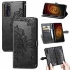 For ZTE Axon 20 5G Mandala Flower Embossed Horizontal Flip Leather Case with Holder & Three Card Slots & Wallet & Lanyard(Black) - 1