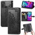 For Doogee X96 Pro Mandala Flower Embossed Horizontal Flip Leather Case with Holder & Three Card Slots & Wallet & Lanyard(Black) - 1