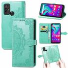 For Doogee X96 Pro Mandala Flower Embossed Horizontal Flip Leather Case with Holder & Three Card Slots & Wallet & Lanyard(Green) - 1