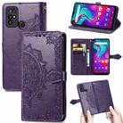 For Doogee X96 Pro Mandala Flower Embossed Horizontal Flip Leather Case with Holder & Three Card Slots & Wallet & Lanyard(Purple) - 1