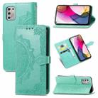 For Motorola Moto G Stylus 2021 Mandala Flower Embossed Horizontal Flip Leather Case with Holder & Three Card Slots & Wallet & Lanyard(Green) - 1