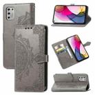 For Motorola Moto G Stylus 2021 Mandala Flower Embossed Horizontal Flip Leather Case with Holder & Three Card Slots & Wallet & Lanyard(Grey) - 1