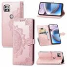 For Motorola Moto One 5G Ace Mandala Flower Embossed Horizontal Flip Leather Case with Holder & Three Card Slots & Wallet & Lanyard(Rose Gold) - 1