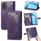 For OnePlus 9R Mandala Flower Embossed Horizontal Flip Leather Case with Holder & Three Card Slots & Wallet & Lanyard(Purple) - 1