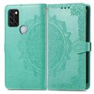 For UMIDIGI A9 Pro Mandala Flower Embossed Horizontal Flip Leather Case with Holder & Three Card Slots & Wallet & Lanyard(Green) - 1