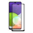 For Samsung Galaxy A22 4G 2 PCS ENKAY Hat-Prince Full Glue 0.26mm 9H 2.5D Tempered Glass Screen Protector Full Coverage Film - 1