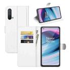 For OnePlus Nord CE 5G Litchi Texture Horizontal Flip Protective Case with Holder & Card Slots & Wallet(White) - 1