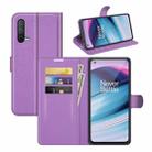 For OnePlus Nord CE 5G Litchi Texture Horizontal Flip Protective Case with Holder & Card Slots & Wallet(Purple) - 1