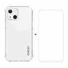 For iPhone 13 Hat-Prince ENKAY Clear TPU Shockproof Soft Case Drop Protection Cover + Clear HD Tempered Glass Protector Film - 1