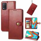 For OPPO Realme V13 Solid Color Leather Buckle Phone Case with Lanyard & Photo Frame & Card Slot & Wallet & Stand Function(Red) - 1