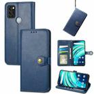 For UMIDIGI  A9 Pro Retro Solid Color Buckle Leather Phone Case (Blue) - 1