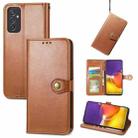 For Samsung Galaxy A82 5G Solid Color Leather Buckle Phone Case with Lanyard & Photo Frame & Card Slot & Wallet & Stand Function(Brown) - 1