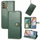 For Motorola G60 Solid Color Leather Buckle Phone Case with Lanyard & Photo Frame & Card Slot & Wallet & Stand Function(Green) - 1