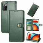 For Xiaomi Redmi Note 10 Pro 5G / Poco X3 GT Solid Color Leather Buckle Phone Case with Lanyard & Photo Frame & Card Slot & Wallet & Stand Function(Green) - 1