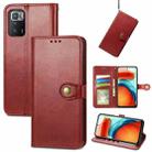 For Xiaomi Redmi Note 10 Pro 5G / Poco X3 GT Solid Color Leather Buckle Phone Case with Lanyard & Photo Frame & Card Slot & Wallet & Stand Function(Red) - 1