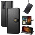 For ZTE Axon 20 5G Solid Color Leather Buckle Phone Case with Lanyard & Photo Frame & Card Slot & Wallet & Stand Function(Black) - 1