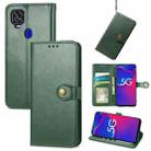 For ZTE Axon 11 SE 5G Solid Color Leather Buckle Phone Case with Lanyard & Photo Frame & Card Slot & Wallet & Stand Function(Green) - 1