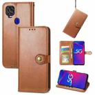 For ZTE Axon 11 SE 5G Solid Color Leather Buckle Phone Case with Lanyard & Photo Frame & Card Slot & Wallet & Stand Function(Brown) - 1