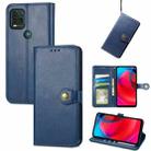 For Motorola Moto G Stylus 5G Solid Color Leather Buckle Phone Case with Lanyard & Photo Frame & Card Slot & Wallet & Stand Function(Blue) - 1