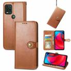 For Motorola Moto G Stylus 5G Solid Color Leather Buckle Phone Case with Lanyard & Photo Frame & Card Slot & Wallet & Stand Function(Brown) - 1